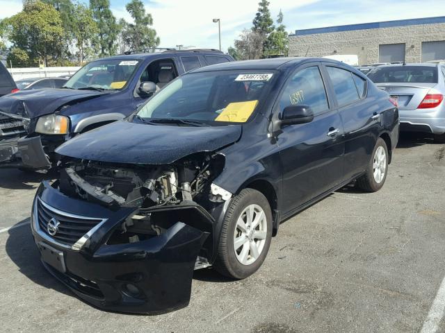 3N1CN7AP3DL871764 - 2013 NISSAN VERSA S BLACK photo 2