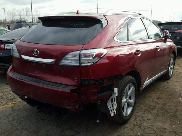 2T2BK1BA0CC152073 - 2012 LEXUS RX 350 BURGUNDY photo 4