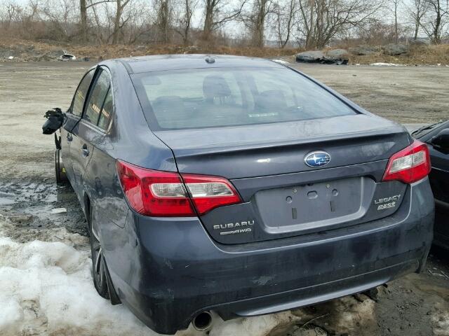 4S3BNAL60F3004864 - 2015 SUBARU LEGACY 2.5 BLUE photo 3