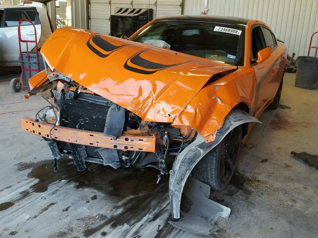 2C3CDXCT6EH303579 - 2014 DODGE CHARGER R/ ORANGE photo 2