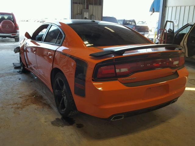 2C3CDXCT6EH303579 - 2014 DODGE CHARGER R/ ORANGE photo 3