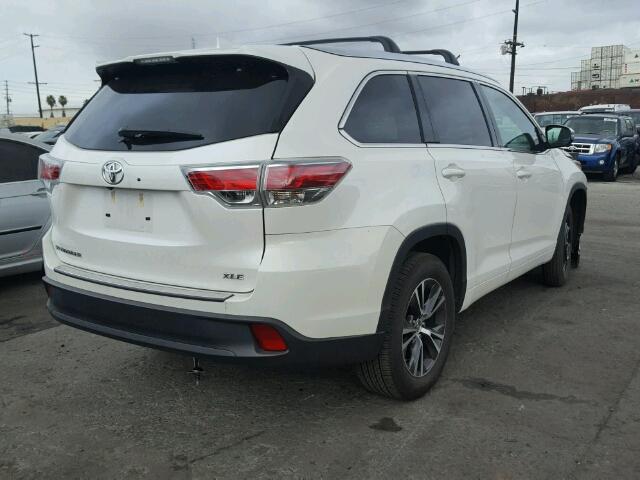 5TDKKRFH4GS144212 - 2016 TOYOTA HIGHLANDER WHITE photo 4