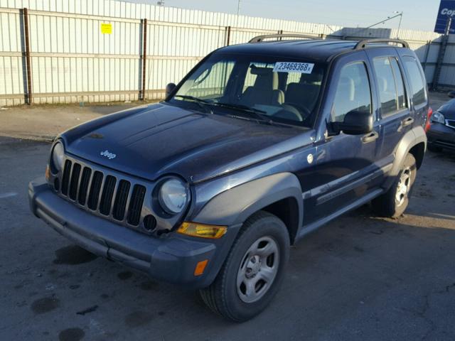 1J4GL48K07W521787 - 2007 JEEP LIBERTY SP BLUE photo 2