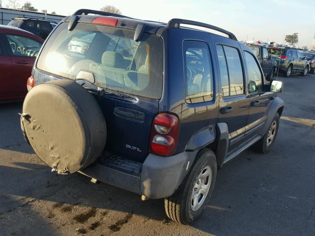 1J4GL48K07W521787 - 2007 JEEP LIBERTY SP BLUE photo 4