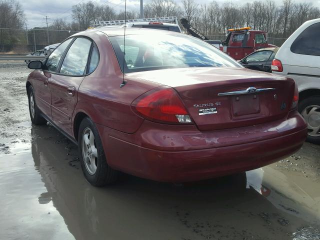 1FAFP53U63G139567 - 2003 FORD TAURUS SE RED photo 3