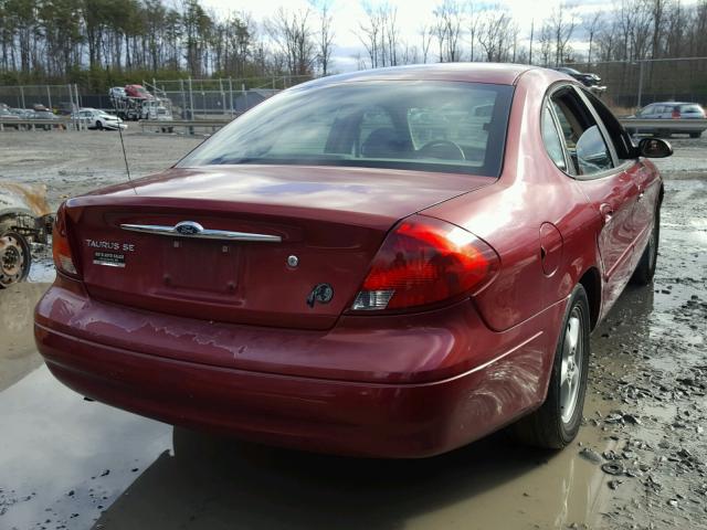 1FAFP53U63G139567 - 2003 FORD TAURUS SE RED photo 4