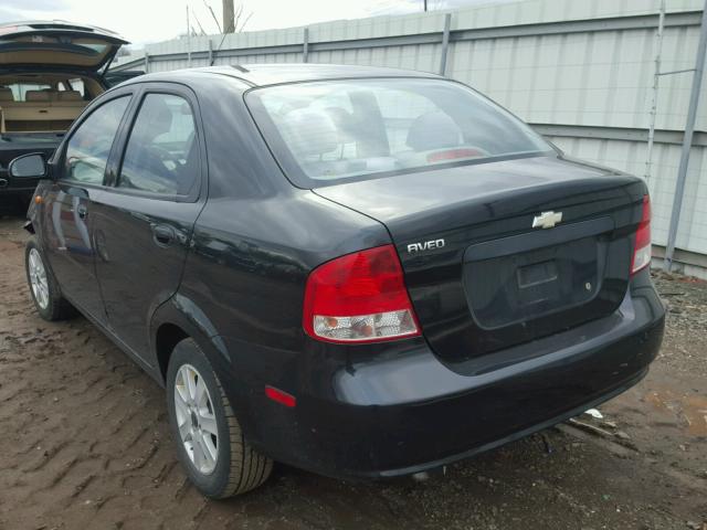 KL1TD526X4B155298 - 2004 CHEVROLET AVEO BLACK photo 3