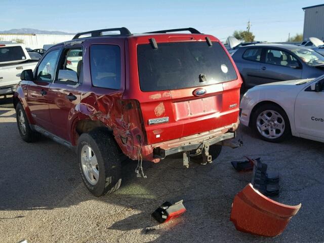 1FMCU93188KB46653 - 2008 FORD ESCAPE XLT RED photo 3