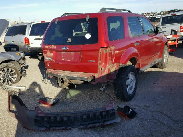 1FMCU93188KB46653 - 2008 FORD ESCAPE XLT RED photo 4