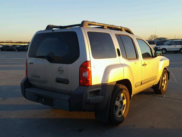 5N1AN08U25C615230 - 2005 NISSAN XTERRA OFF SILVER photo 4