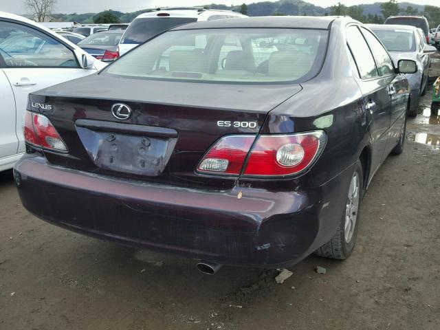 JTHBF30G730101657 - 2003 LEXUS ES 300 MAROON photo 4