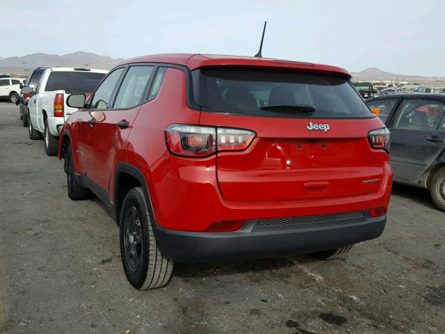 3C4NJCAB1JT165242 - 2018 JEEP COMPASS SP RED photo 3