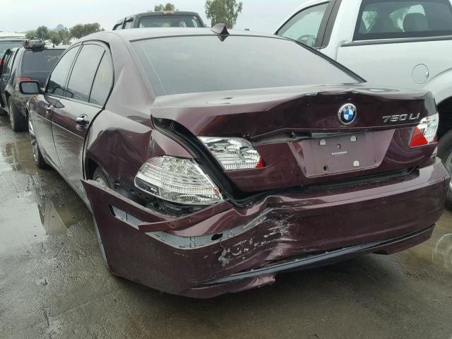 WBAHN83557DT74730 - 2007 BMW 750 MAROON photo 3