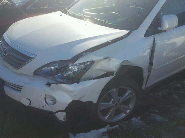 JTJHW31U382068617 - 2008 LEXUS RX 400H WHITE photo 9