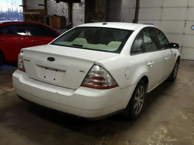 1FAHP24W68G178416 - 2008 FORD TAURUS SEL WHITE photo 4