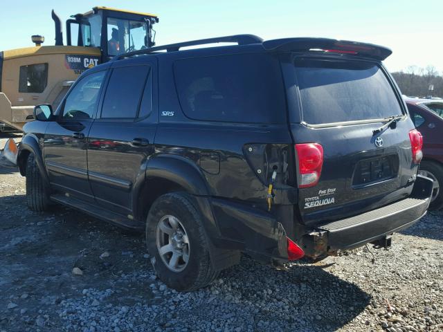 5TDZT34A37S289501 - 2007 TOYOTA SEQUOIA SR BLACK photo 3