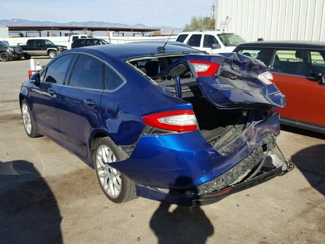 3FA6P0K91DR267774 - 2013 FORD FUSION TIT BLUE photo 3