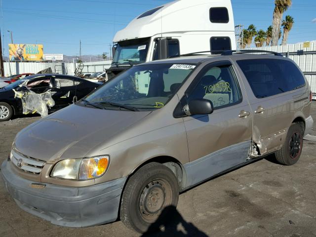 4T3ZF19C83U517393 - 2003 TOYOTA SIENNA CE TAN photo 2