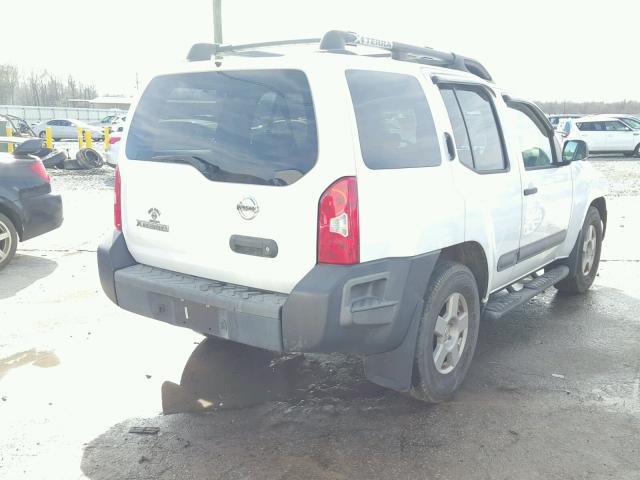 5N1AN08U25C642220 - 2005 NISSAN XTERRA OFF WHITE photo 4