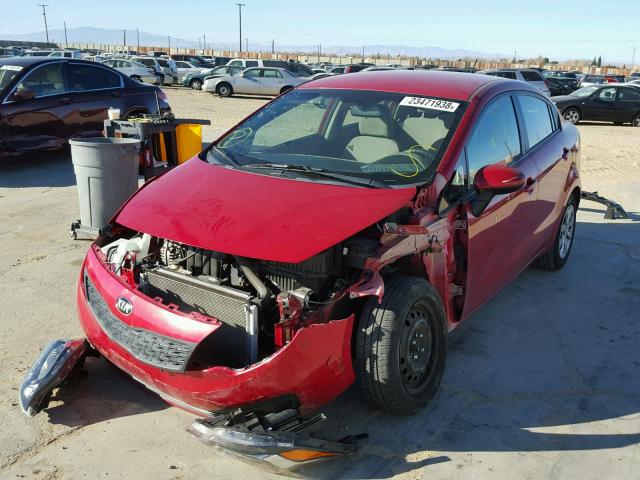 KNADM4A35E6402992 - 2014 KIA RIO LX RED photo 2