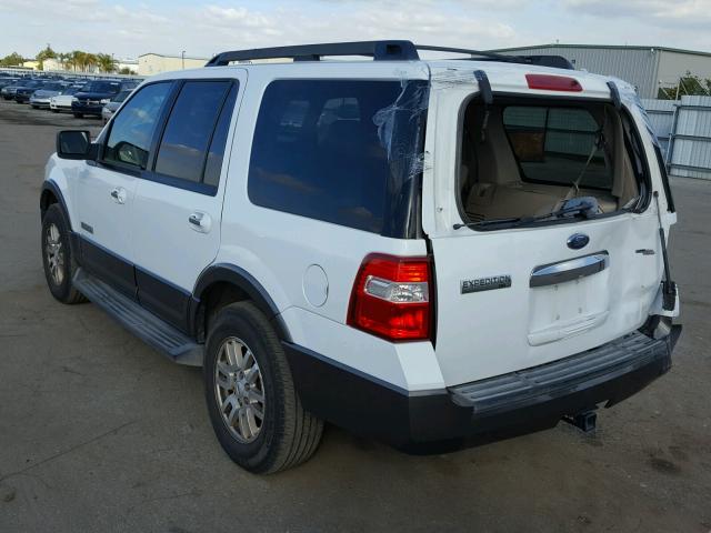 1FMFU15597LA83683 - 2007 FORD EXPEDITION WHITE photo 3