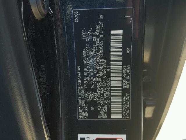 JTLKT324X64072055 - 2006 TOYOTA SCION XB 黑色 照片 10