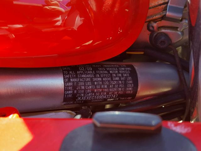 JKAEXEC169DA32747 - 2009 KAWASAKI EX650 C 红色 照片 10