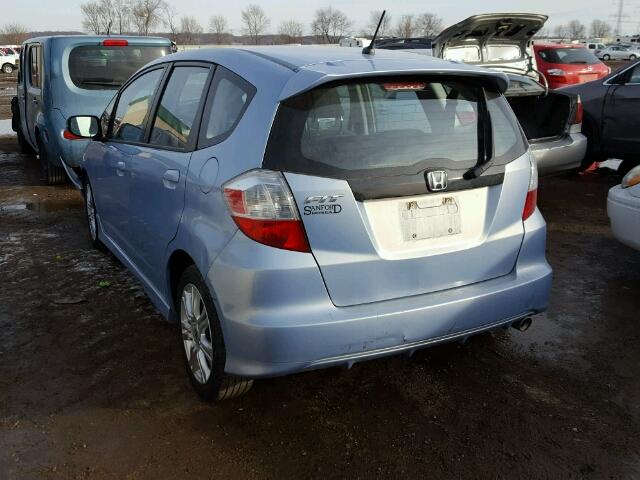 JHMGE8H45AC027666 - 2010 HONDA FIT SPORT BLUE photo 3