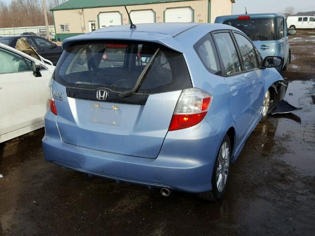 JHMGE8H45AC027666 - 2010 HONDA FIT SPORT BLUE photo 4