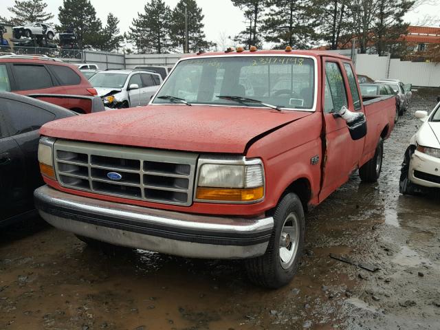 1FTEX15YXPKB46345 - 1993 FORD F150 RED photo 2