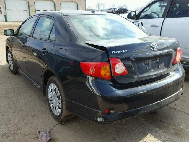 2T1BU40E49C114618 - 2009 TOYOTA COROLLA BA BLACK photo 3