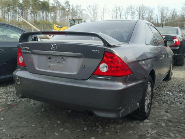 1HGEM229X5L008437 - 2005 HONDA CIVIC EX GRAY photo 4