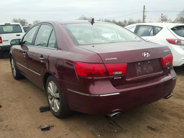 5NPEU46F39H488390 - 2009 HYUNDAI SONATA SE BURGUNDY photo 3