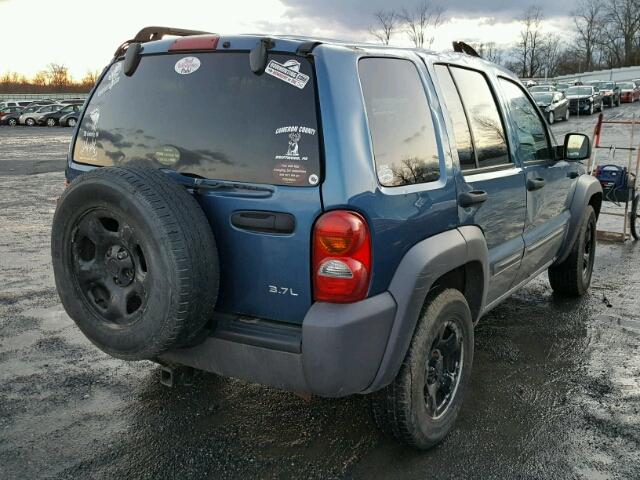 1J4GL48KX3W595017 - 2003 JEEP LIBERTY SP BLUE photo 4