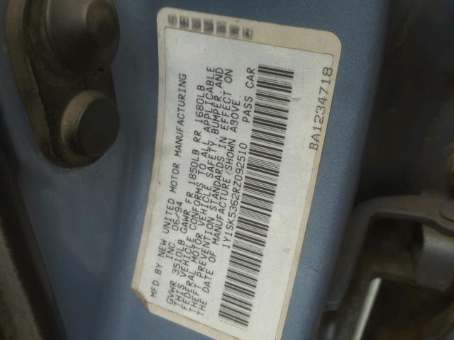 1Y1SK5362RZ092510 - 1994 CHEVROLET GEO PRIZM 蓝色 照片 10