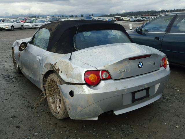 4USBT33534LS50999 - 2004 BMW Z4 2.5 SILVER photo 3