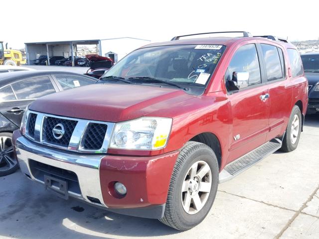 5N1BA08A27N708942 - 2007 NISSAN ARMADA SE BURGUNDY photo 2