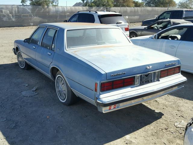 1G1BN51EXKR186607 - 1989 CHEVROLET CAPRICE CL Mavi fotoğraf 3