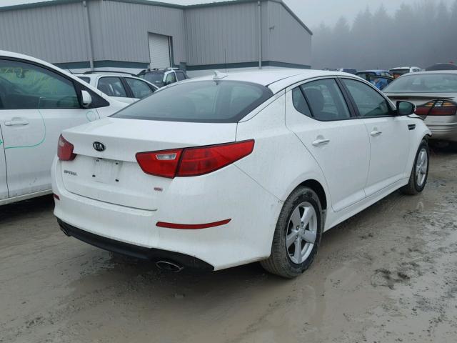 KNAGM4A71F5563069 - 2015 KIA OPTIMA LX WHITE photo 4