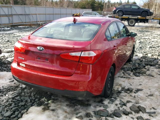 KNAFX4A63G5464037 - 2016 KIA FORTE LX RED photo 4