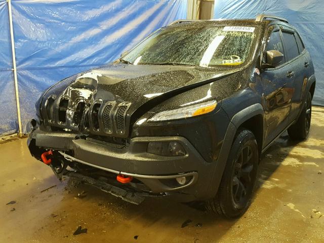 1C4PJMBSXFW789183 - 2015 JEEP CHEROKEE T BLACK photo 2