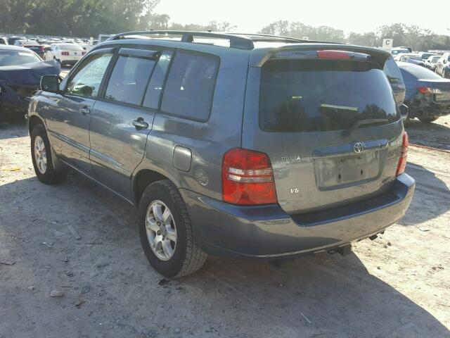 JTEGF21A120057581 - 2002 TOYOTA HIGHLANDER BLUE photo 3