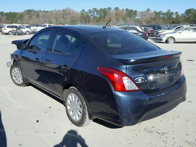 3N1CN7AP3GL906646 - 2016 NISSAN VERSA S BLUE photo 3