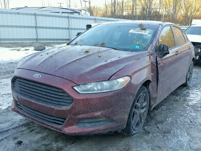 3FA6P0H79ER261163 - 2014 FORD FUSION SE MAROON photo 2