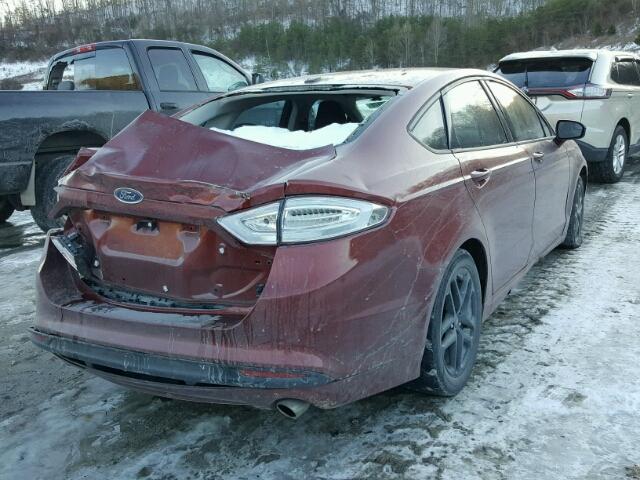 3FA6P0H79ER261163 - 2014 FORD FUSION SE MAROON photo 4