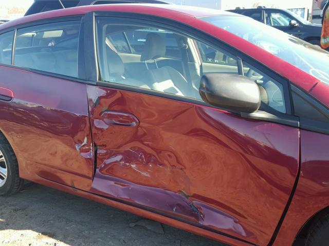 JHMZE2H51AS019889 - 2010 HONDA INSIGHT LX MAROON photo 9