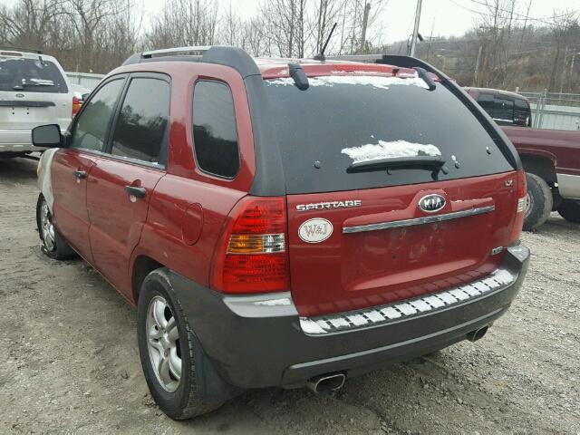 KNDJF723087474035 - 2008 KIA SPORTAGE E RED photo 3