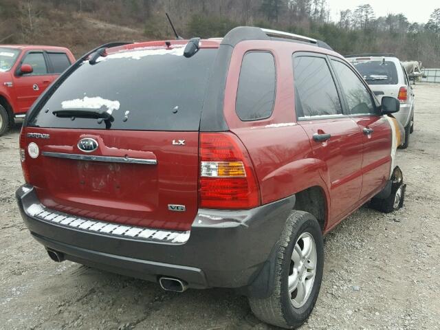 KNDJF723087474035 - 2008 KIA SPORTAGE E RED photo 4