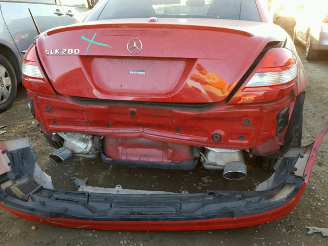 WDBWK54FX7F144564 - 2007 MERCEDES-BENZ SLK 280 RED photo 9