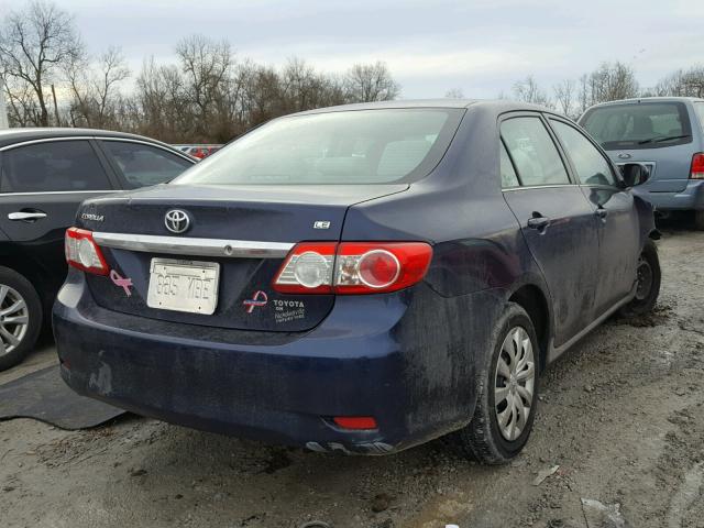 2T1BU4EE1DC975093 - 2013 TOYOTA COROLLA BA BLUE photo 4